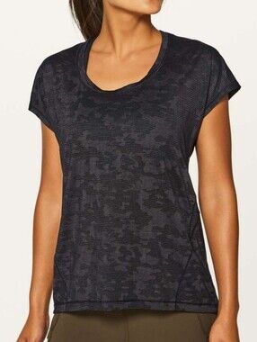 Lululemon Miles Ahead Short Sleeve (Camo) Black
